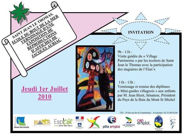L'invitation définitive: les logos de Pays de la Baie et de l'O.T. St Jean ont été ajoutés
