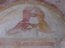 Fresque du XIe: combat de Caïn et d'Abel