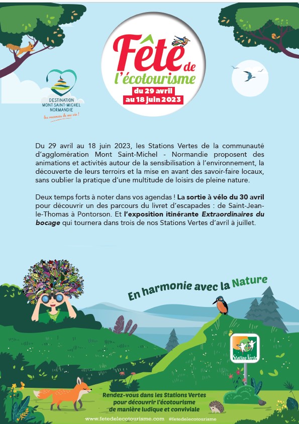 Fête de l'écotourisme(29/04 au 18/06)