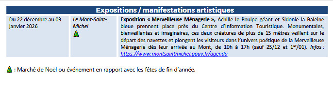 Mont Saint Michel - Normandie - Evénements du 18 au 28 décembre