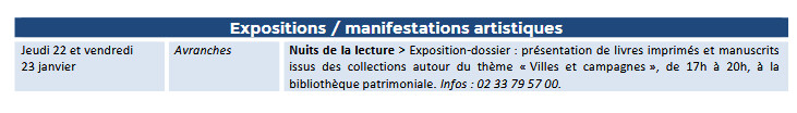 Mont Saint Michel - Normandie - Evénements du 22 janvier au 1er février