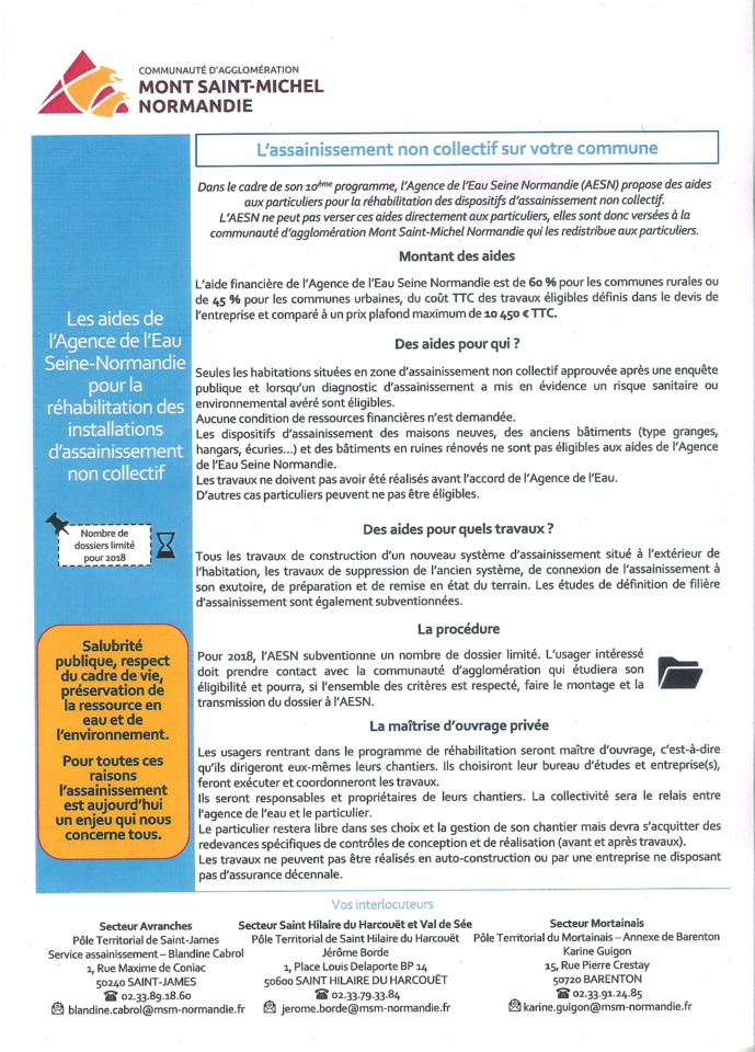 Assainissement Non Collectif à St Jean (infos complémentaires) Assainissement Non Collectif à St Jean (infos complémentaires)