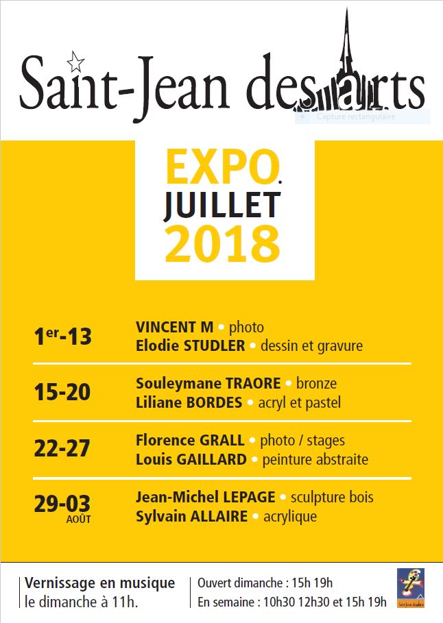 Saint Jean des Arts : Saison 2018 Saint Jean des Arts : Saison 2018