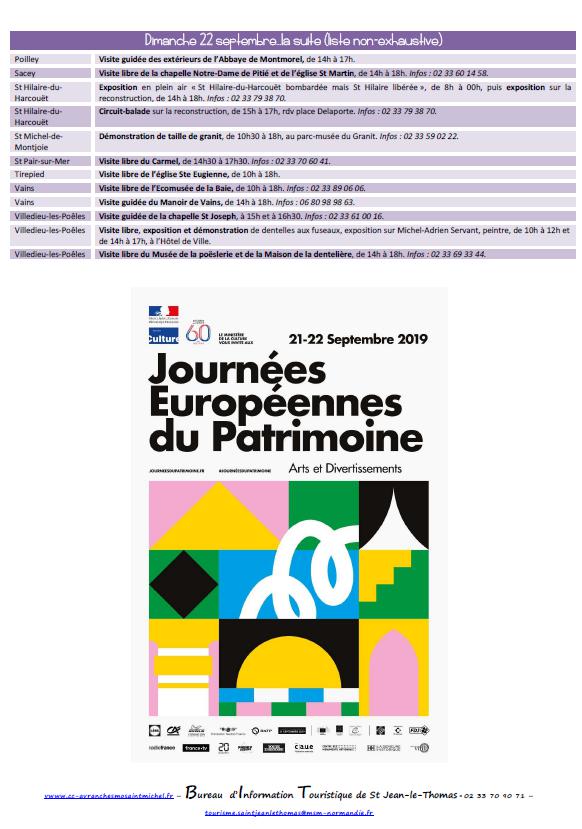 Journées européennes du Patrimoine 2019 Journées européennes du Patrimoine 2019