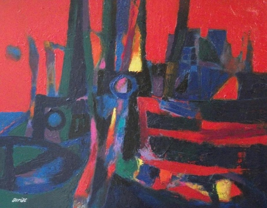 Auriac : le Port, Ciel Rouge Auriac : le Port, Ciel Rouge