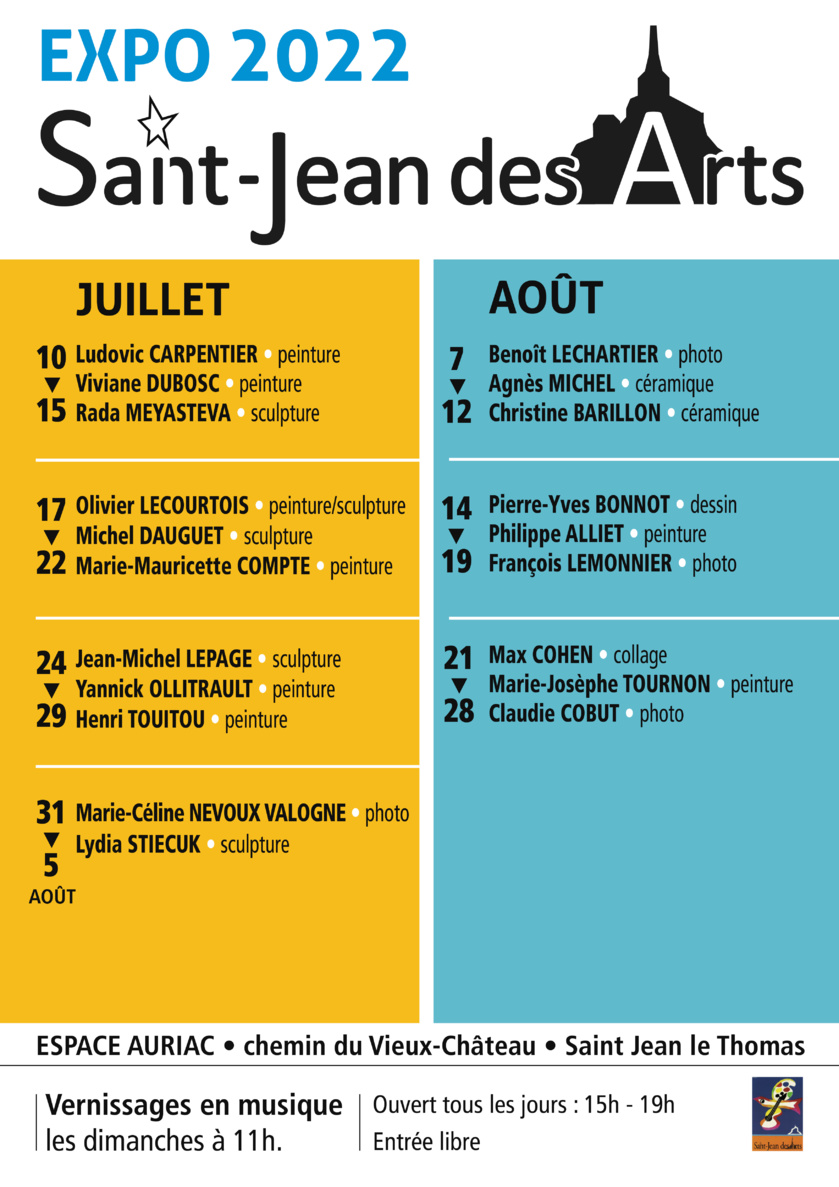 Saint Jean des Arts : saison 2022