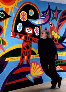 La fresque peinte par Jacques Auriac à l'école