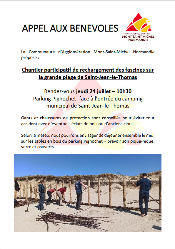 Chantier participatif de rechargement des fascines - Appel aux bénévoles Chantier participatif de rechargement des fascines - Appel aux bénévoles