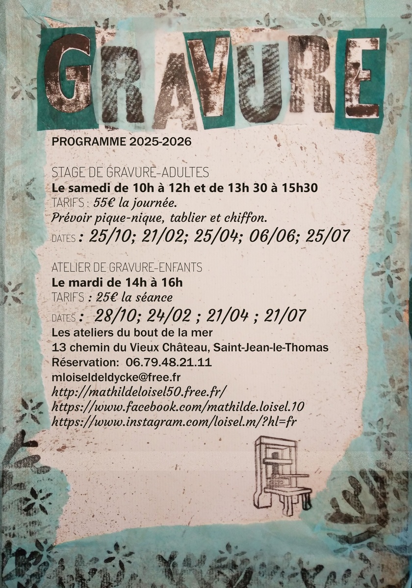 Atelier Gravure : le programme 2025-2026