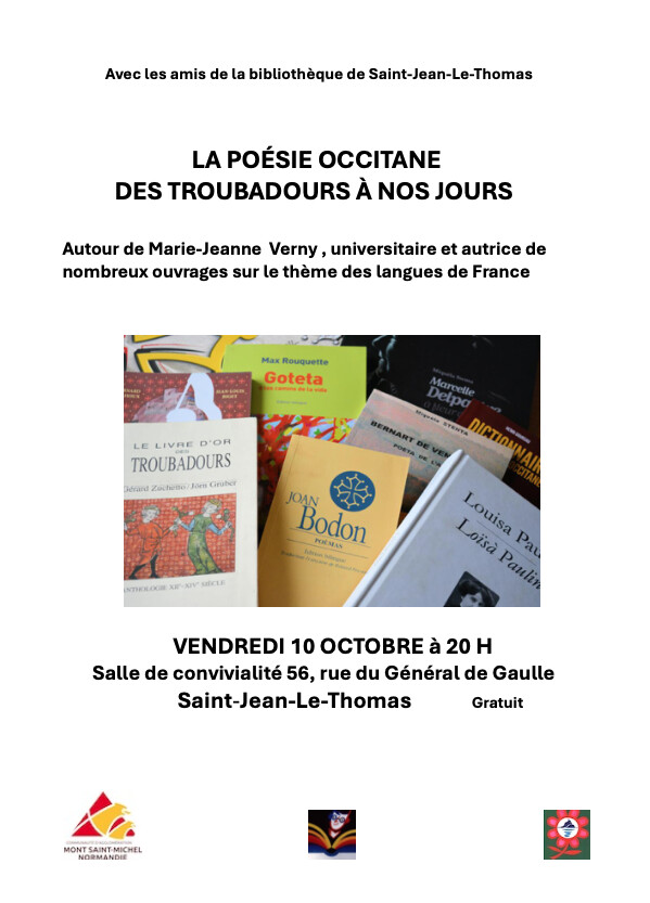Conférence : « La poésie occitane, des troubadours à nos jours ». Conférence : « La poésie occitane, des troubadours à nos jours ».