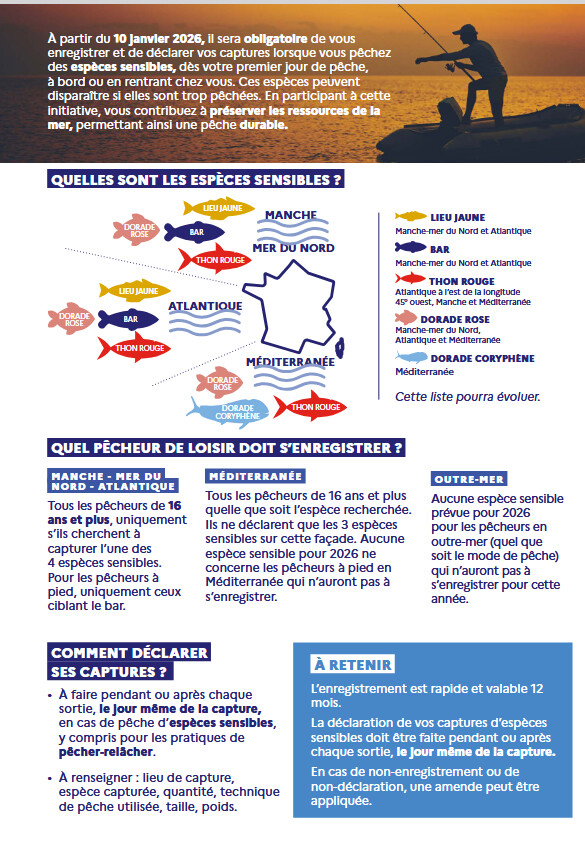 Pêche de loisir : nouvelle réglementation