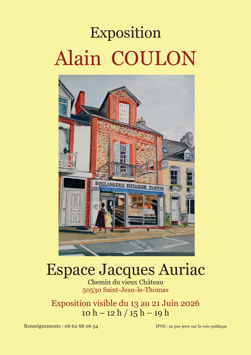 Exposition Alain Coulon du 13 au 21 juin 2026