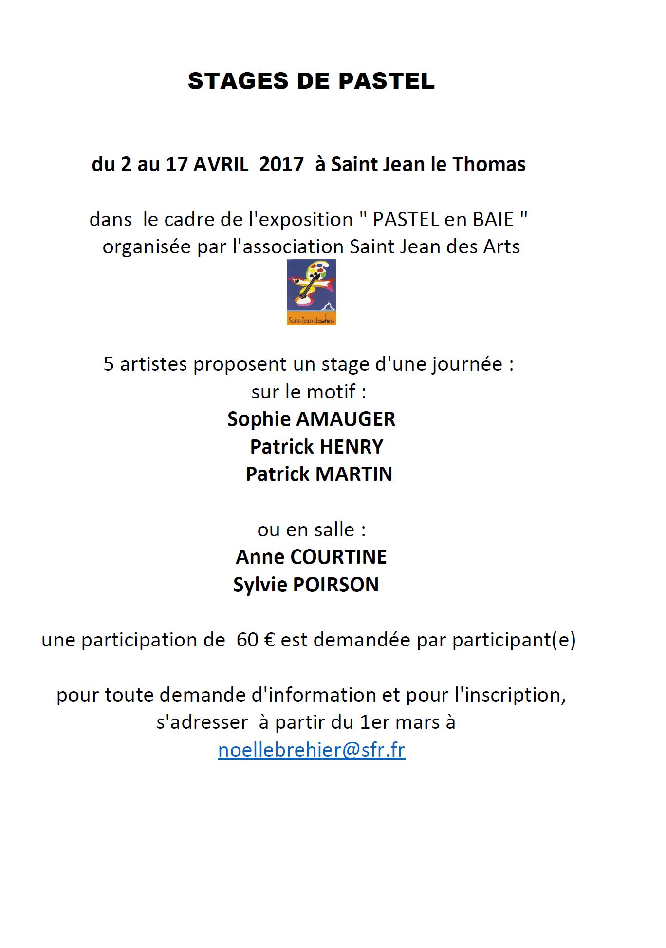 Saint Jean des Arts : "Pastel en Baie"