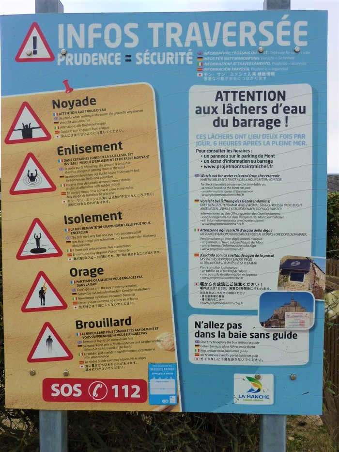 Dangers en Baie du Mont Saint Michel