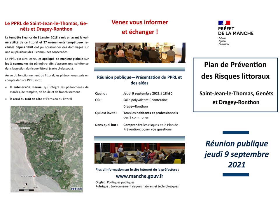 Plan de Prévention des Risques Littoraux (PPRL) - Réunion Publique le 9 septembre 2021