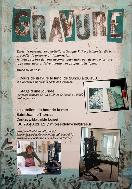 Cours et stages de gravure