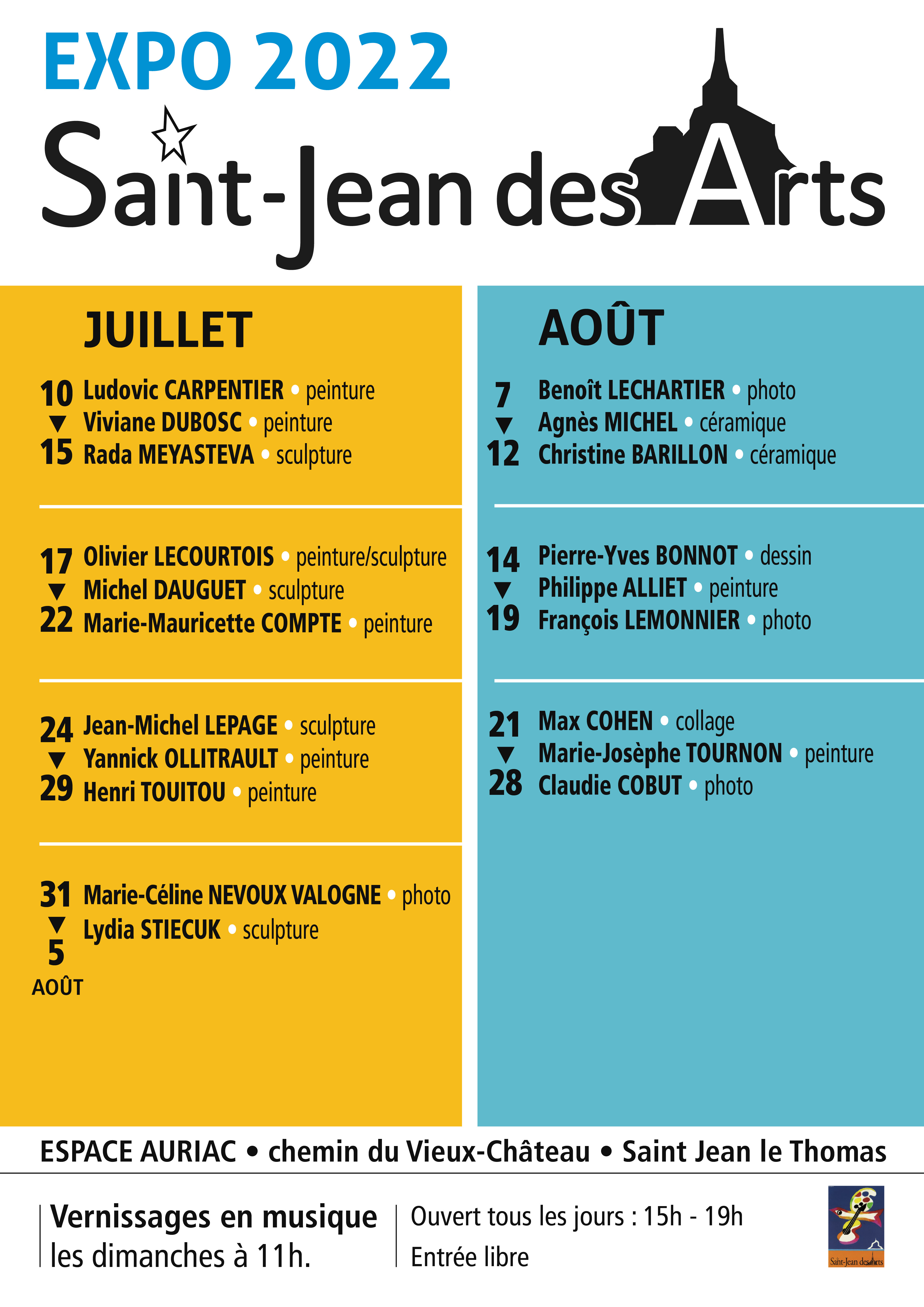 Saint Jean des Arts : saison 2022