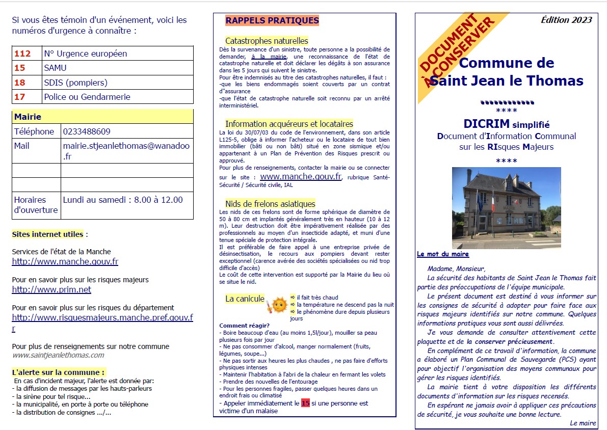 Document d'Information Communal sur les RIsques Majeurs - DICRIM