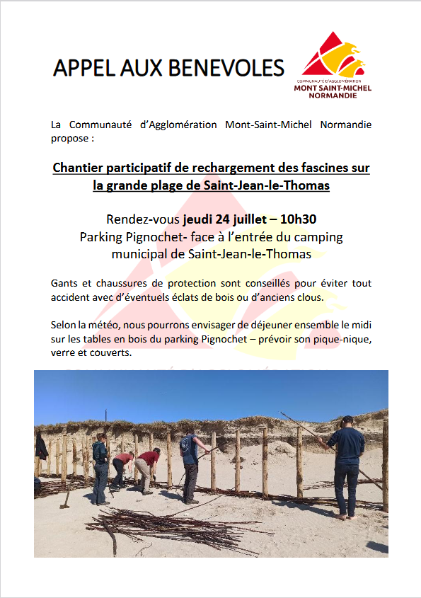 Chantier participatif de rechargement des fascines - Appel aux bénévoles