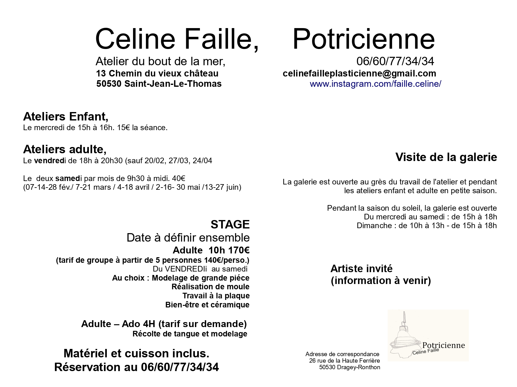 Programmation 2025/2026 - Céline Faille - Potricienne