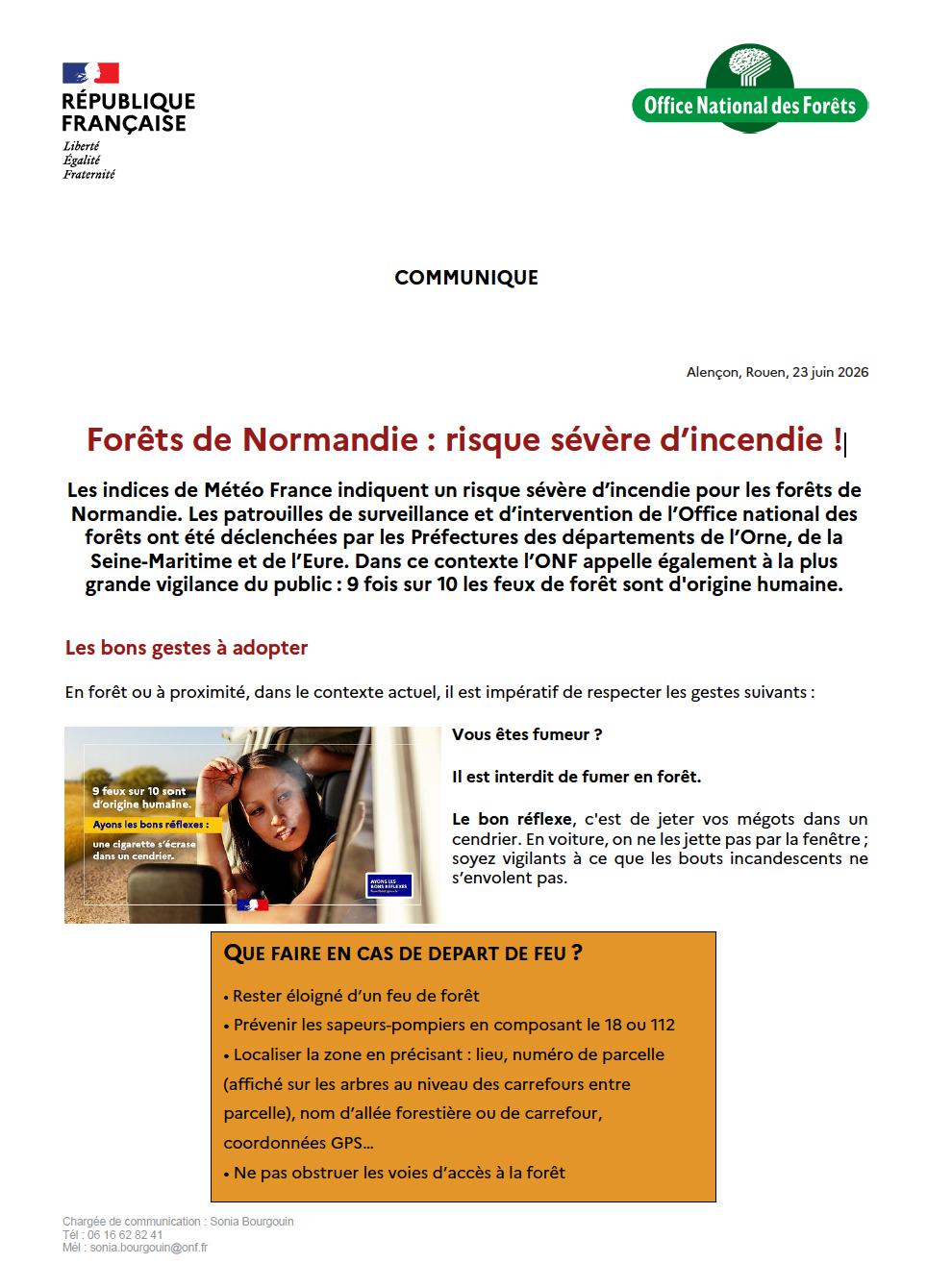 Forêts de Normandie : risque sévère d’incendie !