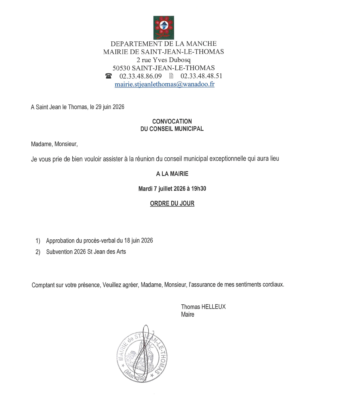 Conseil municipal : séance exceptionnelle le 7 juillet 2026