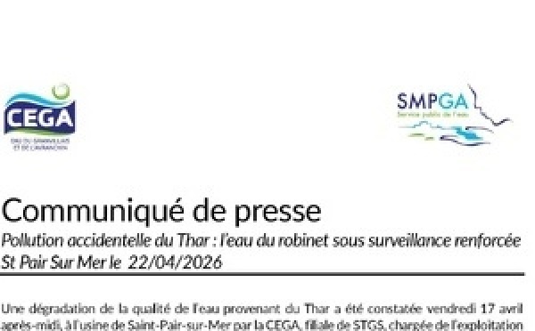 Communiqué de presse - Incident Chlore dans le Granvillais